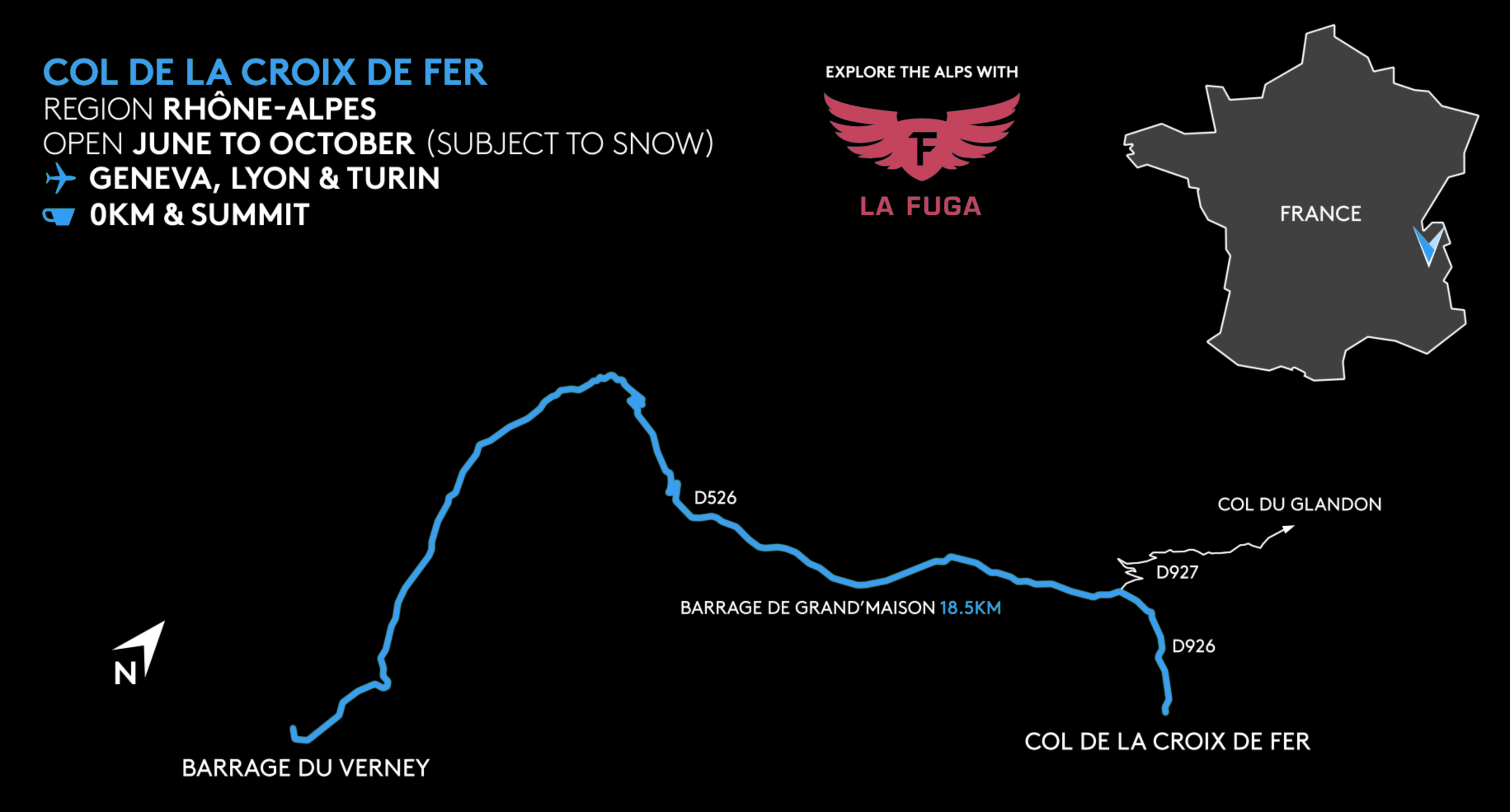 Col de la Croix de Fer climb via Barrage du Verney, 27.5 km, 2067 m